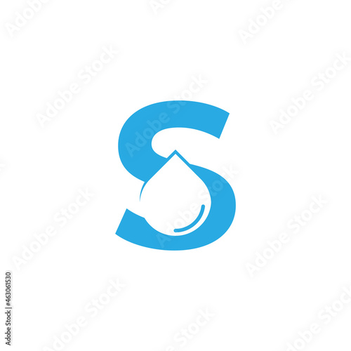 Initial Letter S Hydro Logo with Negative Space Water drop Icon Design Template Element