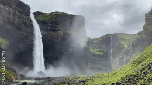 Haifoss waterfall and canyon in Iceland