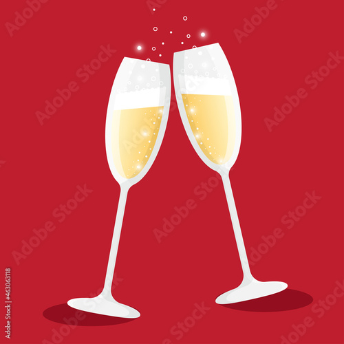beautiful champagne glasses for two