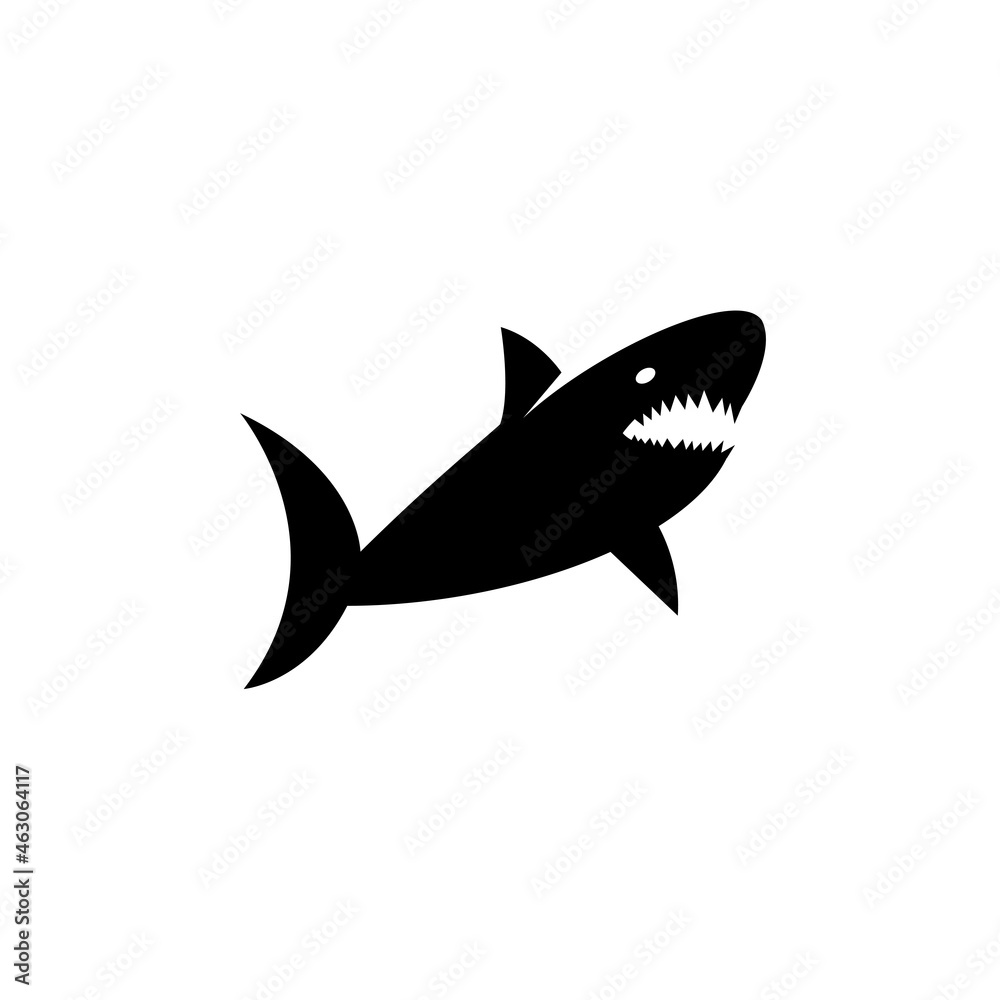 Illustration vector graphic template of shark silhouette logo Illustration vector graphic template of shark silhouette logo