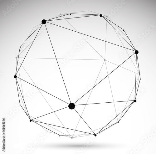Abstract 3D mesh sphere vec...