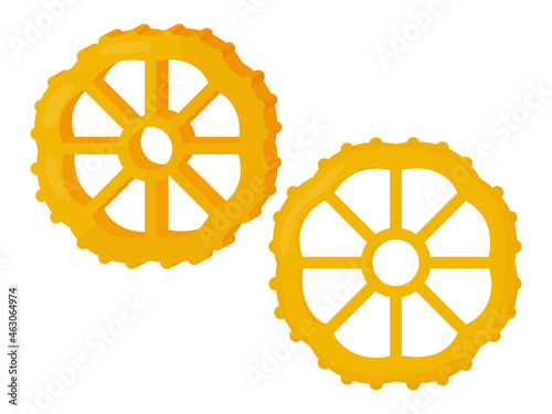Pasta rotelle. Italian pasta cartoon illustration isolated on white background.
