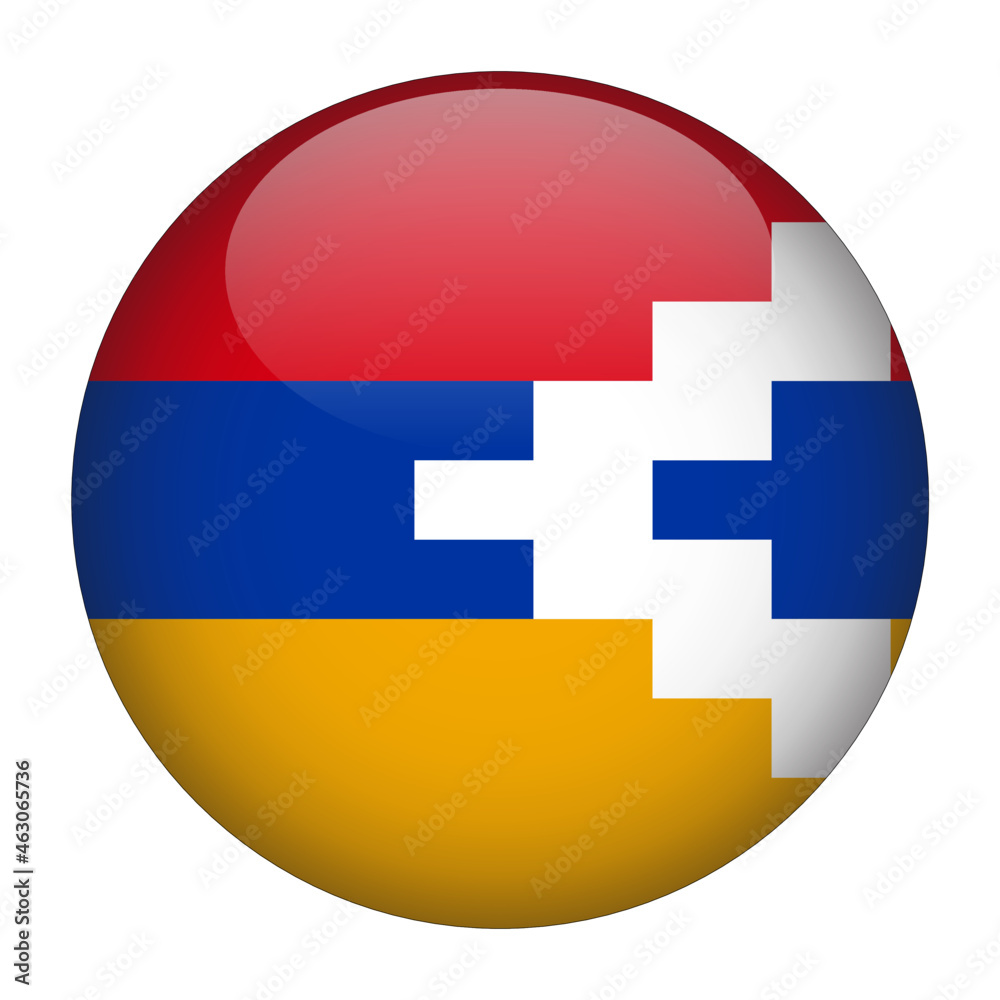 Artsakh 3D Rounded Country Flag button Icon Artsakh 3D Rounded Country Flag button Icon