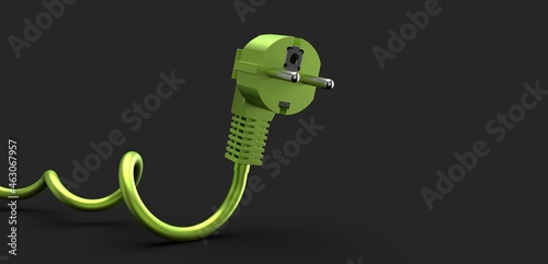 Green electric plug with wi...