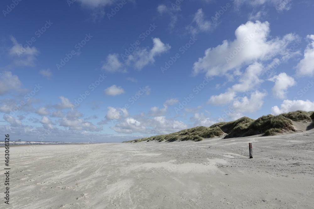 North sea beach, island Ameland, Dutch North sea beach, island Ameland, Dutch