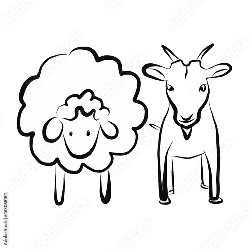 Sheep sketch icon for web, mobile and infographics. Hand drawn sheep icon. Sheep vector icon. Sheep icon isolated on white background.