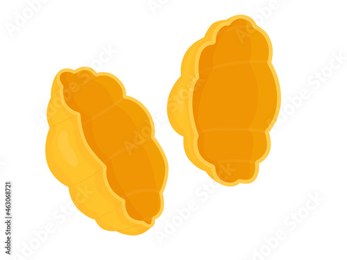 Pasta bucatini. Italian pasta cartoon illustration isolated on white background.