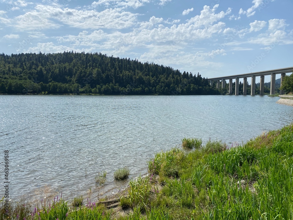 Lake Bajer or Artificial reservoir Bajer on the river Licanka, Fuzine - Gorski kotar, Croatia (Umjetno akumulacijsko jezero Bajer na rijeci Ličanki ili Bajersko jezero, Fužine - Gorski kotar, Hrvatska