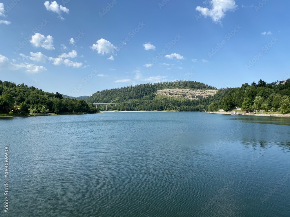 Lake Bajer or Artificial reservoir Bajer on the river Licanka, Fuzine - Gorski kotar, Croatia (Umjetno akumulacijsko jezero Bajer na rijeci Ličanki ili Bajersko jezero, Fužine - Gorski kotar, Hrvatska