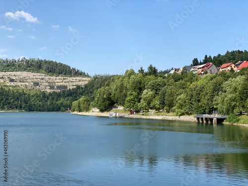 Lake Bajer or Artificial reservoir Bajer on the river Licanka, Fuzine - Gorski kotar, Croatia (Umjetno akumulacijsko jezero Bajer na rijeci Ličanki ili Bajersko jezero, Fužine - Gorski kotar, Hrvatska