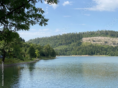 Lake Bajer or Artificial reservoir Bajer on the river Licanka, Fuzine - Gorski kotar, Croatia (Umjetno akumulacijsko jezero Bajer na rijeci Ličanki ili Bajersko jezero, Fužine - Gorski kotar, Hrvatska photo