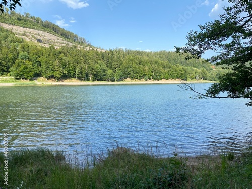 Lake Bajer or Artificial reservoir Bajer on the river Licanka, Fuzine - Gorski kotar, Croatia (Umjetno akumulacijsko jezero Bajer na rijeci Ličanki ili Bajersko jezero, Fužine - Gorski kotar, Hrvatska photo