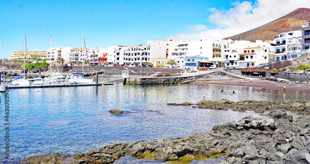 Puerto y playa de La Restniga, El Hierro, Santa Cruz de Tenerife, Islas Canarias, España, Europa
