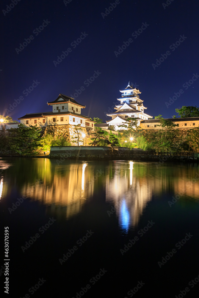ライトアップされた今治城　愛媛県今治市　Illuminated Imabari Castle Ehime-ken Imabari city
