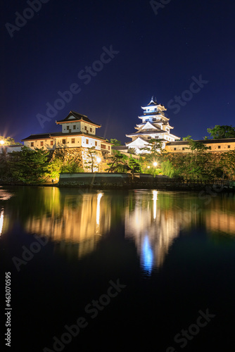 ライトアップされた今治城 愛媛県今治市 Illuminated Imabari Castle Ehime-ken Imabari city