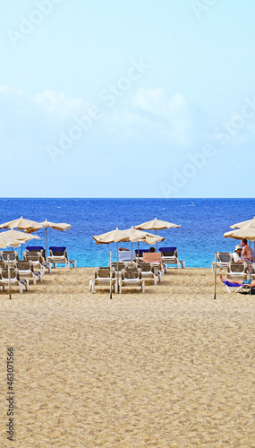 Faro y Playa de Morro Jable en Jandia  Fuerteventura  Las Palmas  Islas Canarias  Espa  a  Europa 