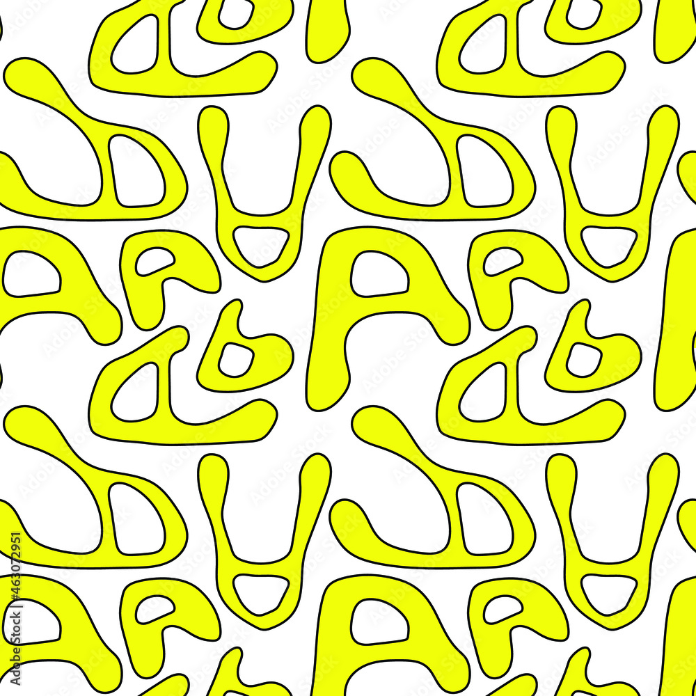 Seamless vector hand drawn pattern with repeat letter A
