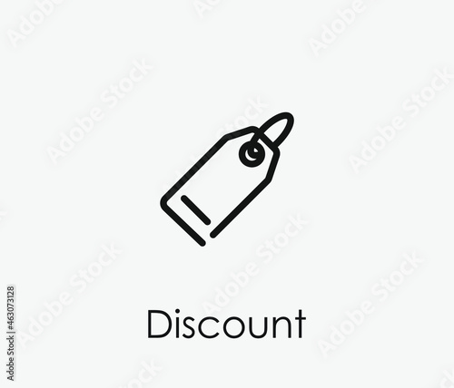 Discount vector icon. Editable stroke. Symbol in Line Art Style for Design, Presentation, Website or Apps Elements, Logo. Pixel vector graphics - Vector