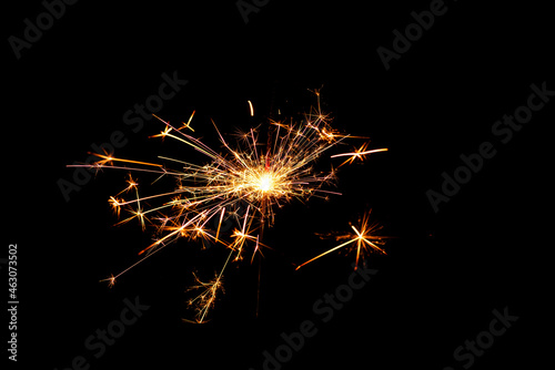 Bright festive fireworks in the dark sky