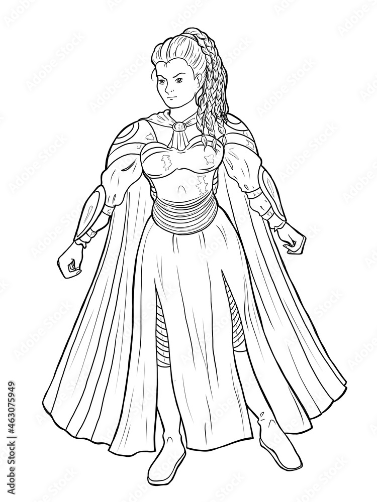 Brunhilda. Heroine of mythology. Fairytale character design. Vector illustration Brunhilda. Heroine of mythology. Fairytale character design. Vector illustration