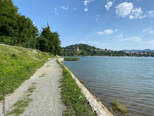 Wallpaper Mural Circular recreational trail around the artificial accumulation lake Bajer, Fuzine - Gorski kotar, Croatia (Kružna rekreativna staza oko umjetnog akumulacijskog jezera Bajer, Fužine - Hrvatska) Torontodigital.ca
