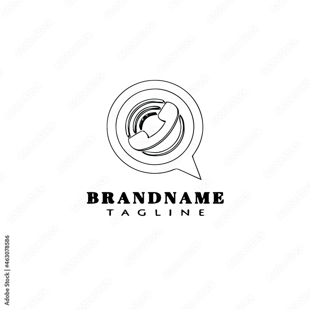 call logo cartoon design template icon black vector illustration call logo cartoon design template icon black vector illustration