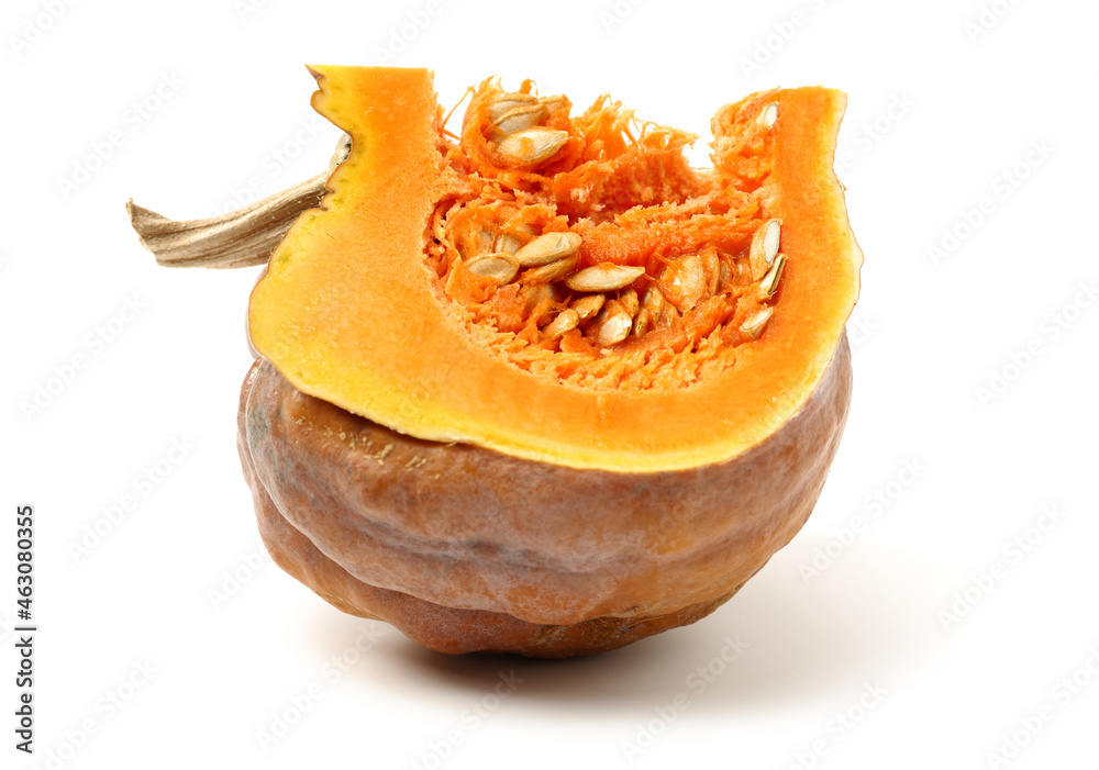 pumpkin slices isolated on the white background . pumpkin slices isolated on the white background .