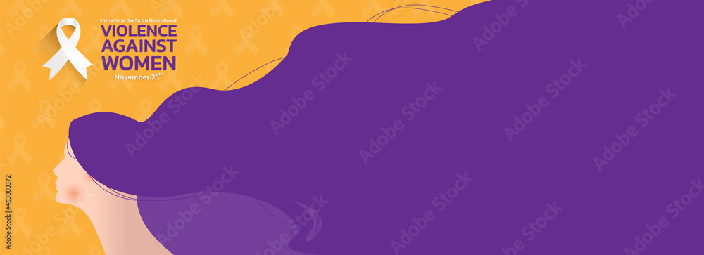 Vector illustration of a Background For International Day for the Elimination of Violence Against Women - obrazy, fototapety, plakaty 