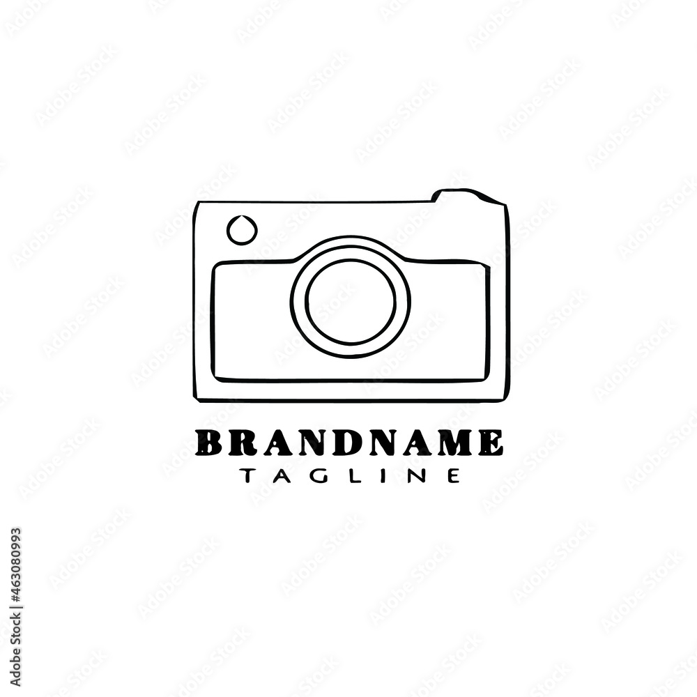 camera logo flat design template icon black isolated vector illustration