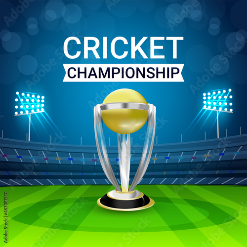 World cricket league match with cricket elements