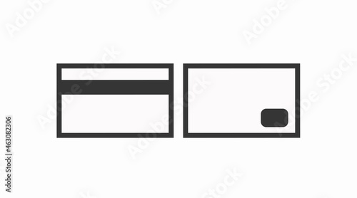 Credit Card Icon Set. Vector isolated editable flat illustration set