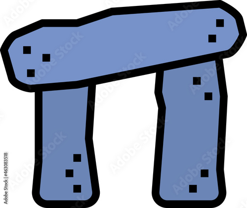 stonehenge color outline icon