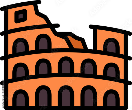 coliseum color outline icon