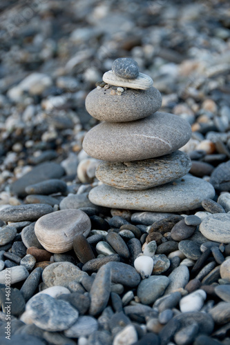 Stacking up stones at Qixingtan beach in Hualien city, Taiwan