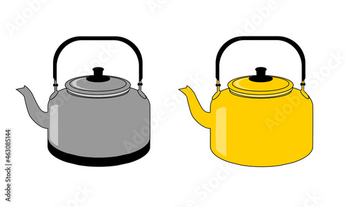 Vector graphic illustration of a kettle for cooking water