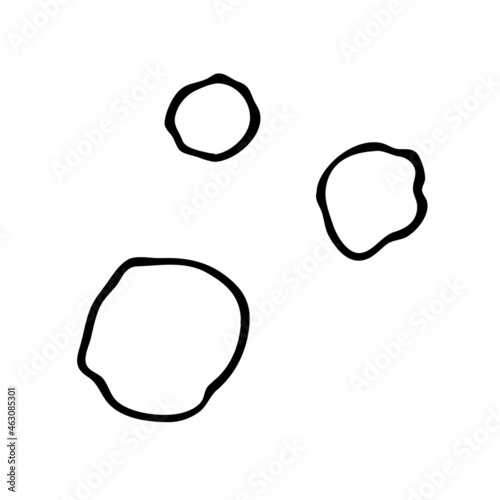 Doodle snowballs. black and white line art of snowballs. Символ зимы, зимних праздников, Нового года и Рождества. 