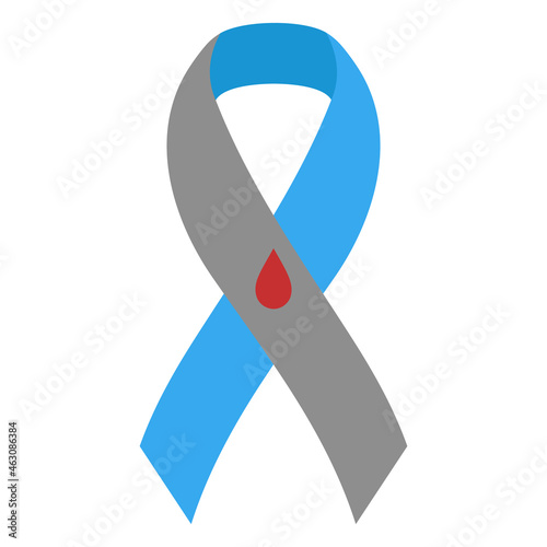 Diabetes awareness ribbon isolated. Symbol of support and solidarity. Diabetes illness. Vector illustration