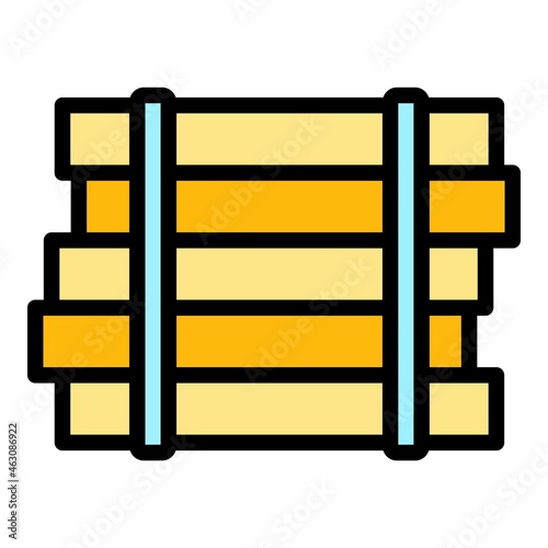 Plywood material icon. Outline plywood material vector icon color flat isolated