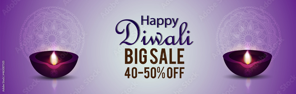 Happy diwali sale banner with creative diya Happy diwali sale banner with creative diya