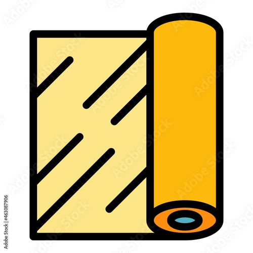 Plywood roll icon. Outline plywood roll vector icon color flat isolated