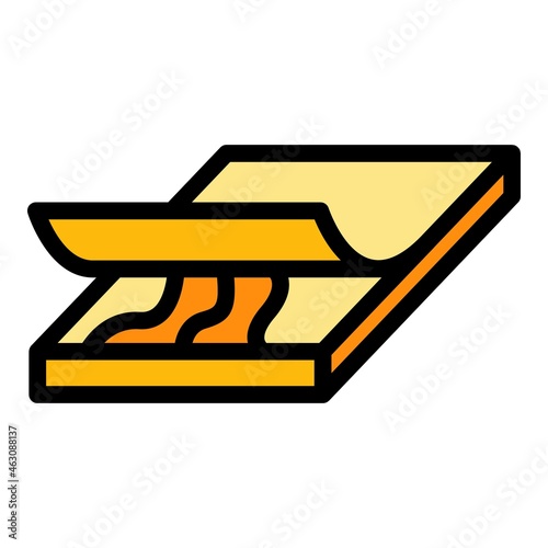 Plywood panel icon. Outline plywood panel vector icon color flat isolated