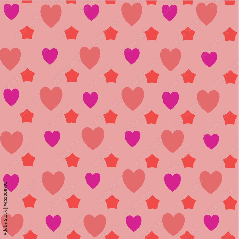seamless pattern with hearts, vector illustration 