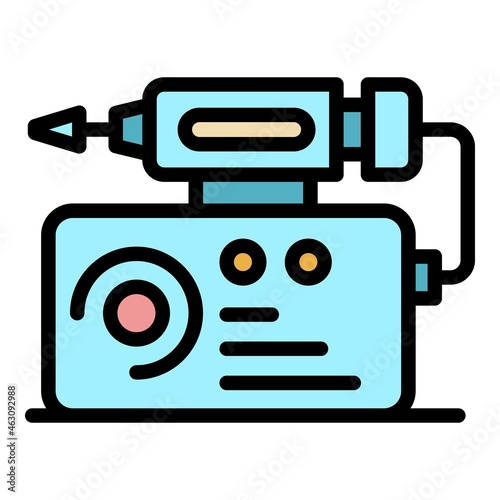 Manicure machine icon. Outline manicure machine vector icon color flat isolated