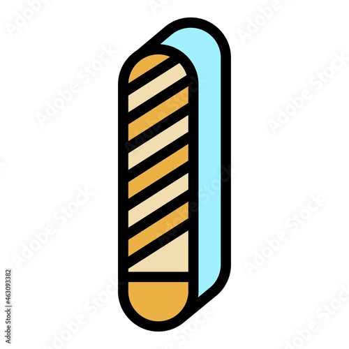 Manicure buffer icon. Outline manicure buffer vector icon color flat isolated