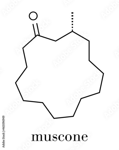 Muscone musk odor molecule. Skeletal formula.