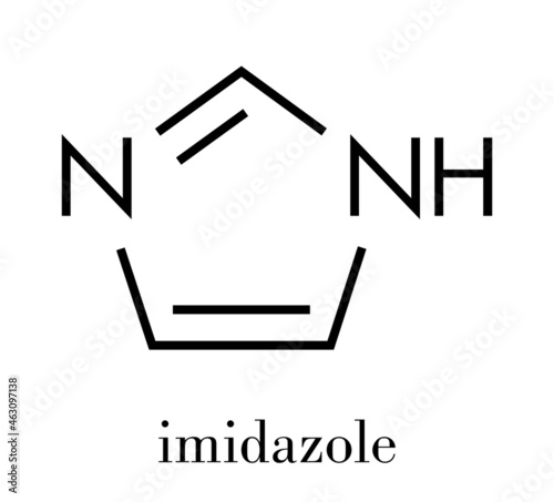 Imidazole organic heterocyclic molecule. Skeletal formula.