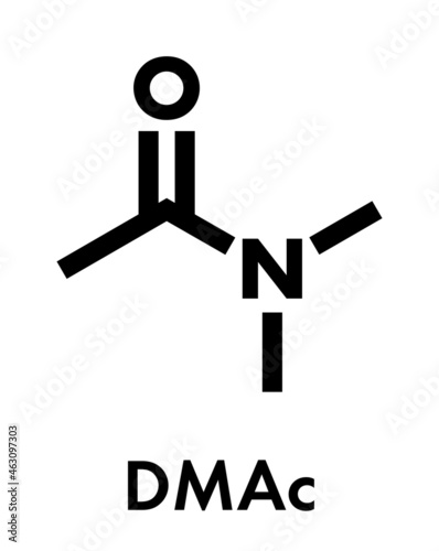 Dimethylacetamide (DMAc) chemical solvent molecule. Skeletal formula.