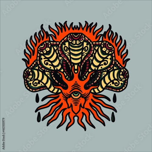 cobra tattoo illustration vector design