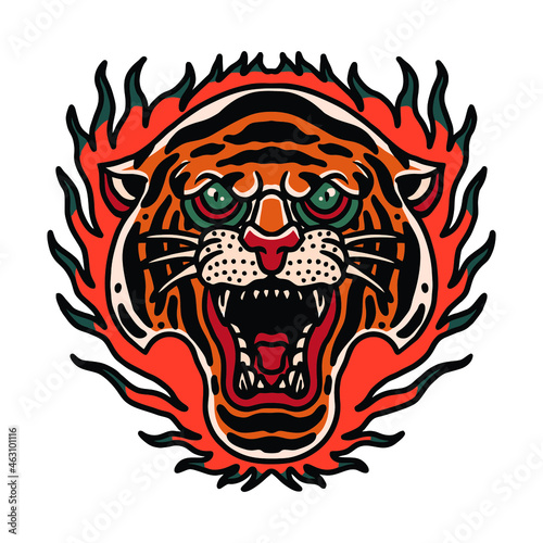 tiger tattoo illustration vector design