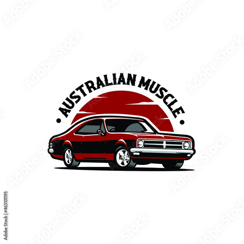 Australian muscle car vector illustration logo template